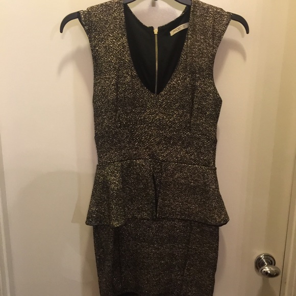 Arden B. Black & Gold Peplum Dress