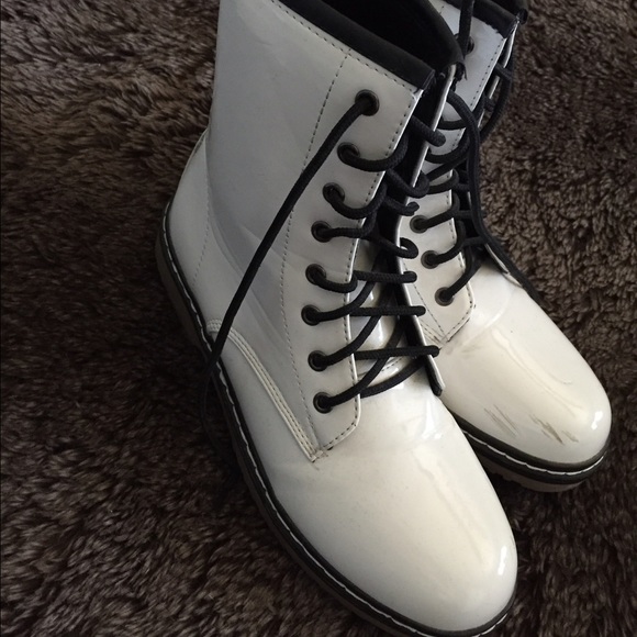 White combat boots