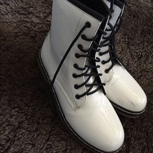 White combat boots
