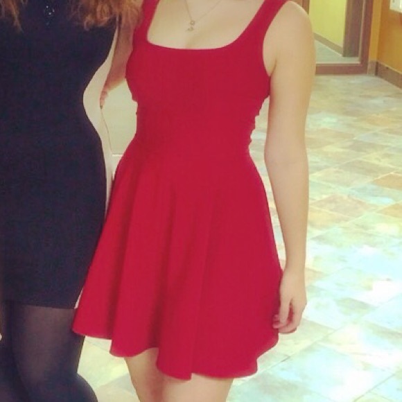 Simple red dress for special occasion