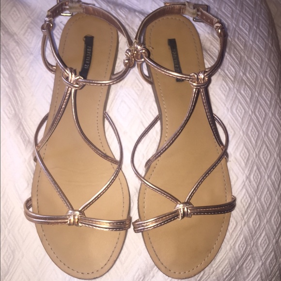 Rose gold metallic sandals