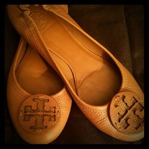 Tory Burch Reva Ballet Flat - Royal Tan Leather