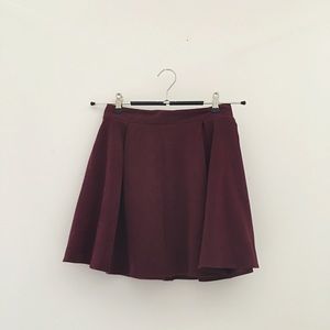 Faux Suede Skater Skirt