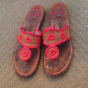 Neon Coral Jack Rogers Sandals
