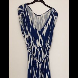 Maxi Dress Large Blue/White