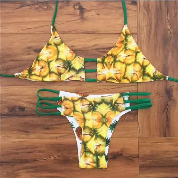 Reversible pineapple bikini