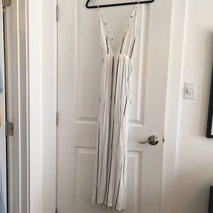 Sexy white striped jumpsuit(feels like maxi dress)