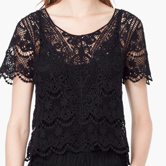 Black Crochet Top - Picture 1 of 3