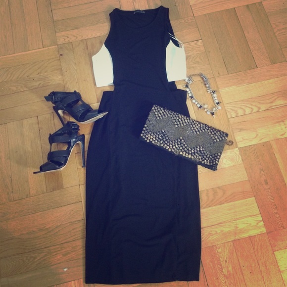 Zara Midi dress with cut outs. size M