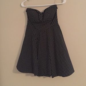 Polka dot strapless dress