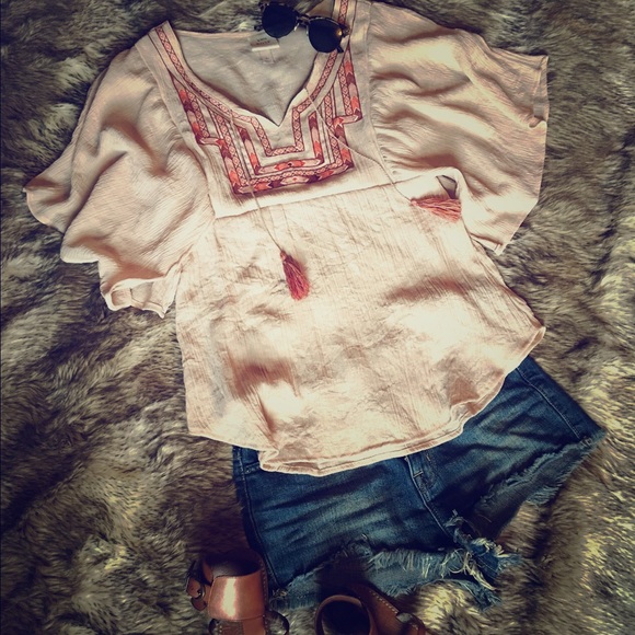 Boho Angel-Wing Peasant Top