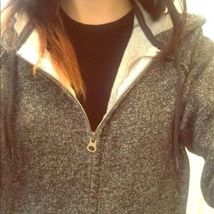 Plain Gray Zip Up Hoodie