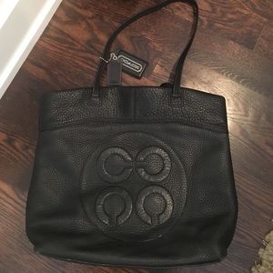 Black leather coach bag PRICE REDUCED