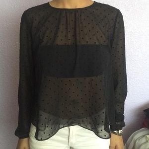 Black sheer flowy top!