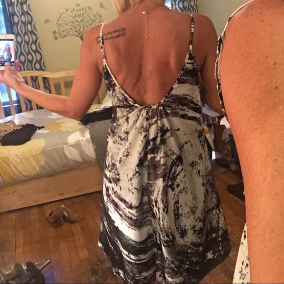 Black and white flowy summer dress.