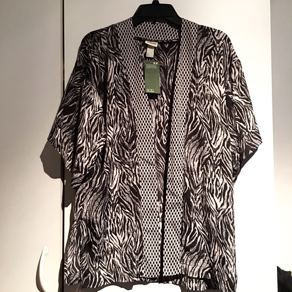 SOLD! Zebra print kimono cover-up blouse NWT