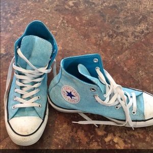 Turquoise high top converse