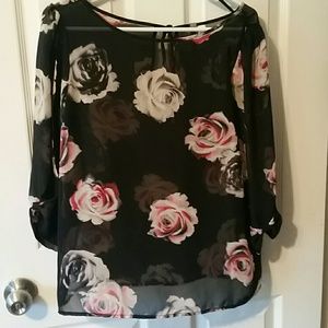 LC Lauren Conrad Black sheer Top