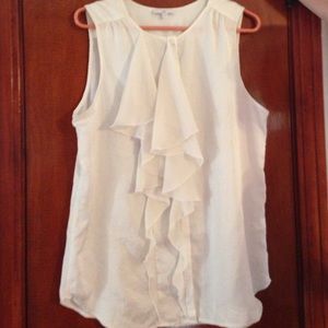 Gap sz large sheer Ruffled blouse