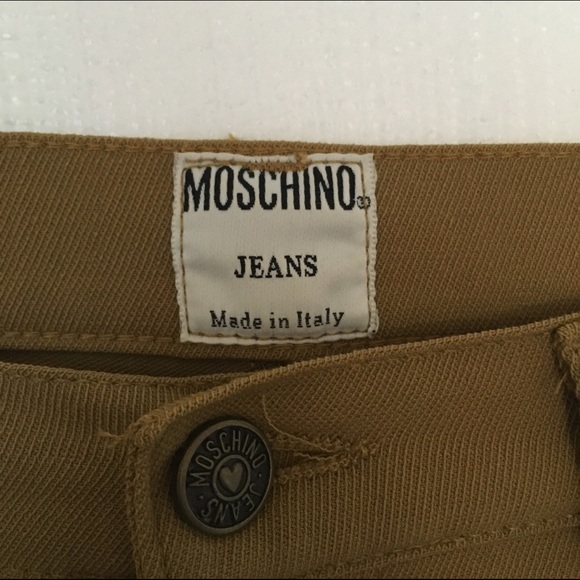 tan vintage moschino jeans
