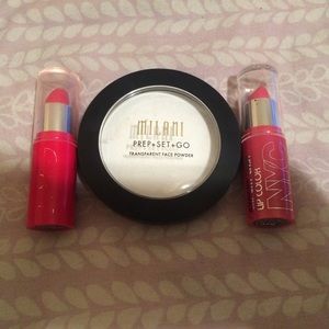 Makeup setting powder 2 lipsticks