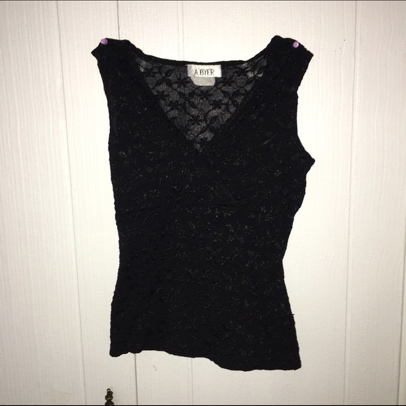 90's black embroidered tank - Picture 2 of 3