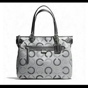 Coach Daisy  Dot Outline Handbag- Silver/Gray