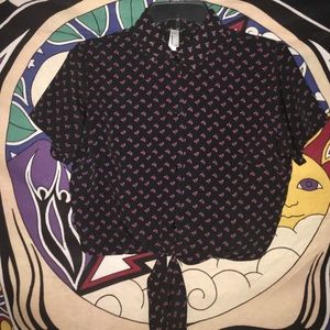 American Apparel Cropped Button Top