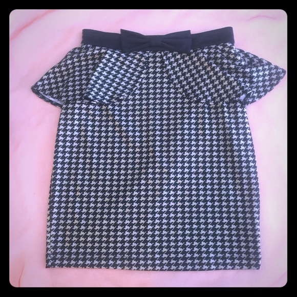 Houndstooth peplum skirt