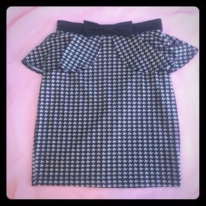 Houndstooth peplum skirt