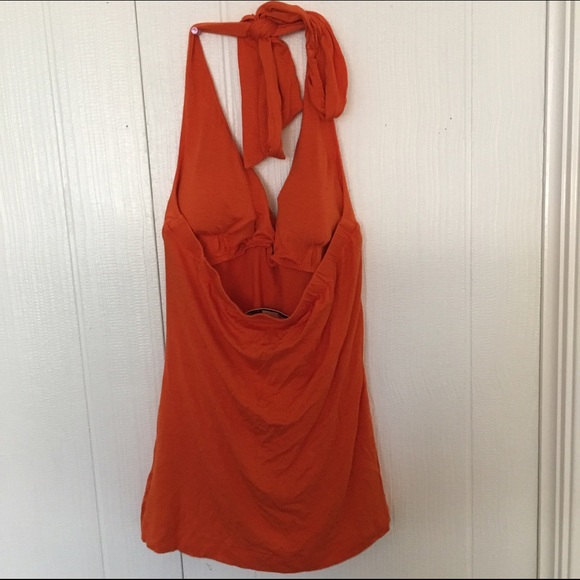 90's orange bamboo halter top - Picture 4 of 4