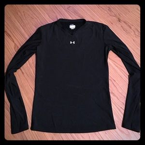 Under Armour Black Base Layer Top Size Medium
