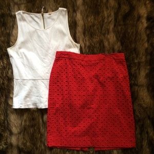 J. Crew eyelet pencil skirt