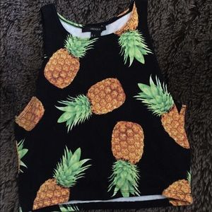 Forever 21 cropped pineapple top