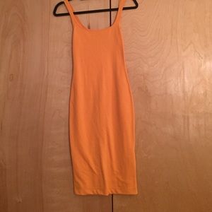Zara orange bodycon dress