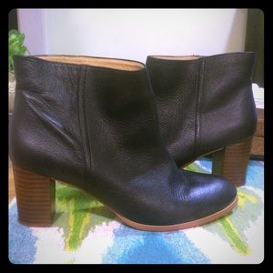 Black leather ankle boots
