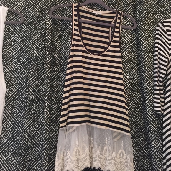 Boutique tank with lace bottom