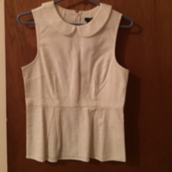 Jcrew factory white peplum sleeveless shirt