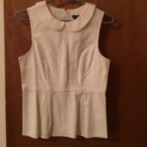 Jcrew factory white peplum sleeveless shirt