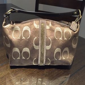 Bronze color with gold C, bronze beading in front