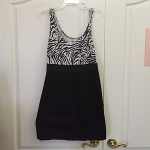 Black and white zebra plus size dress