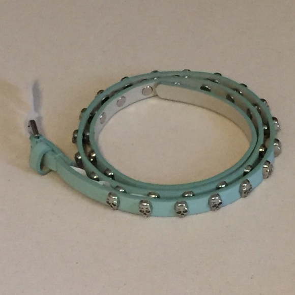 NWT Mossimo Blue Belt w/ Silver Skulls XS, M, L - Picture 4 of 4