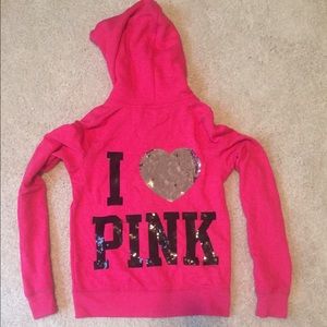 Zip up pink hoodie