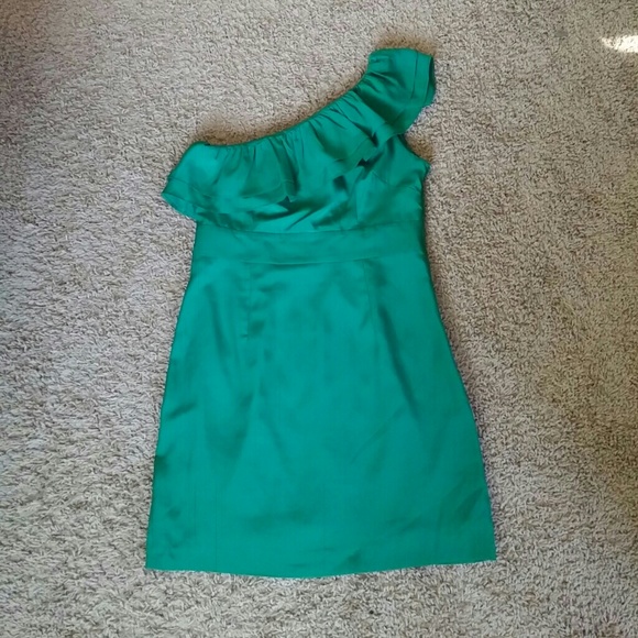 Green One Shoulder Dress