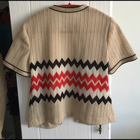 zig-zag pattern vintage cardigan - Picture 2 of 3