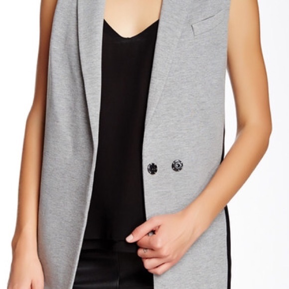 ❌SOLD❌Robert Rodriguez leather trim long vest