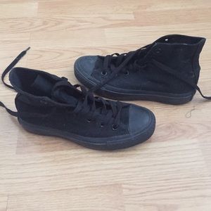 All black high top converse