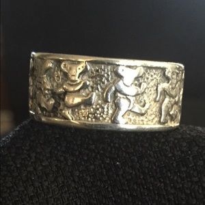 Unique Dancing Bear Sterling Ring