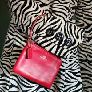 Coach Red  Corner Wristlet- NWT