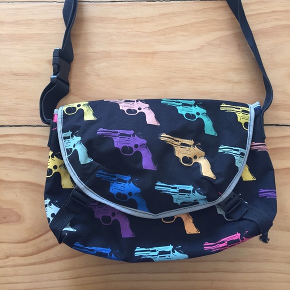 Andy Warhol Multi-Color Gun Print Cross Body Bag